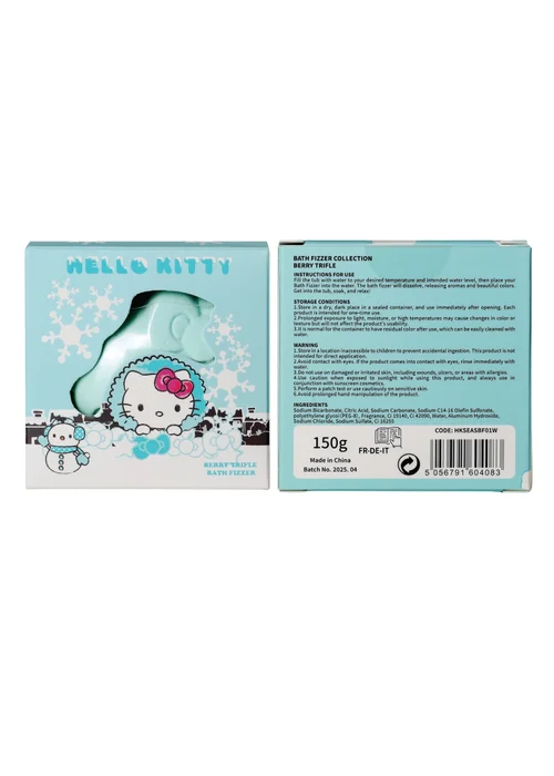Hello Kitty Berry Triffle Scent Blue Bath Fizzer 150g - 150ml Image 4