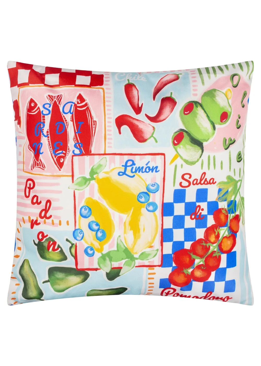 Furn Mediterranean Picnic Multicolour Outdoor Cushion (45 x 45cm) - 45cm x 45cm Image 2