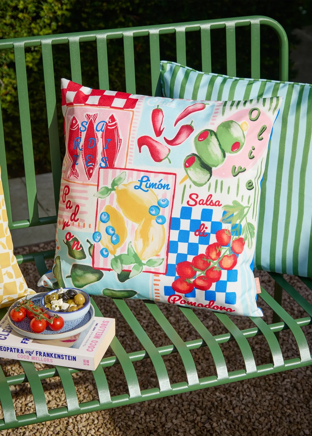Furn Mediterranean Picnic Multicolour Outdoor Cushion (45 x 45cm) - 45cm x 45cm Image 1