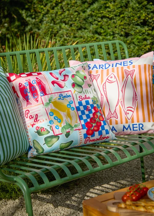 Furn Mediterranean Picnic Multicolour Outdoor Cushion (45 x 45cm) - 45cm x 45cm Image 6