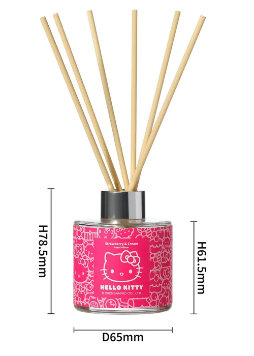 Hello Kitty Strawberry & Cream 100ML Pink Reed Diffuser - 100ml Image 2