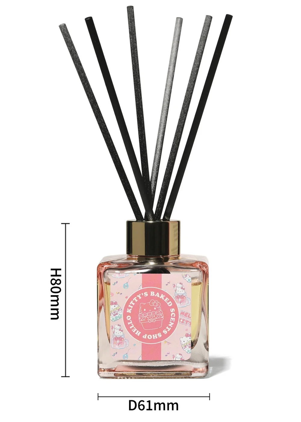 Hello Kitty Bakery Strawberry Cupcake Scented 100ml Pink Reed Diffuser - 100ml Image 3