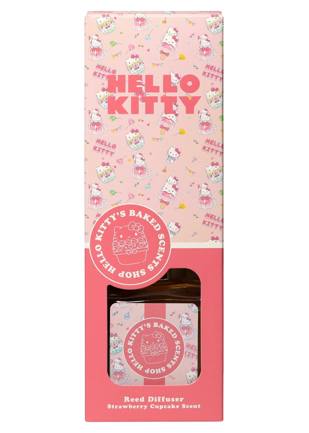 Hello Kitty Bakery Strawberry Cupcake Scented 100ml Pink Reed Diffuser - 100ml Image 4