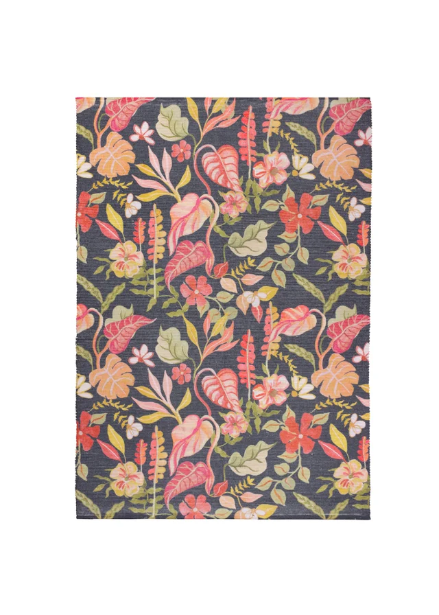 Furn Tropical Bloom Black Indoor/Outdoor Rug (120 x 170cm)