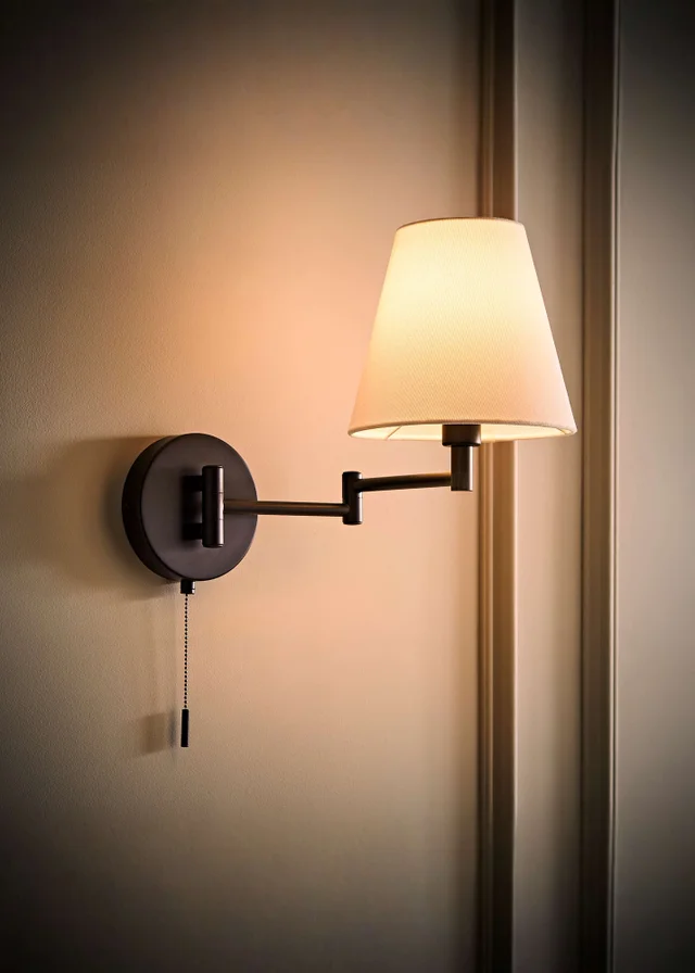ValueLights Sonia Black Adjustable Swing Arm Wall Light