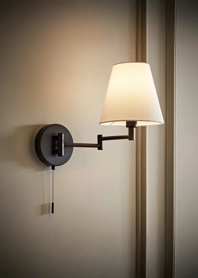 ValueLights Sonia Black Adjustable Swing Arm Wall Light