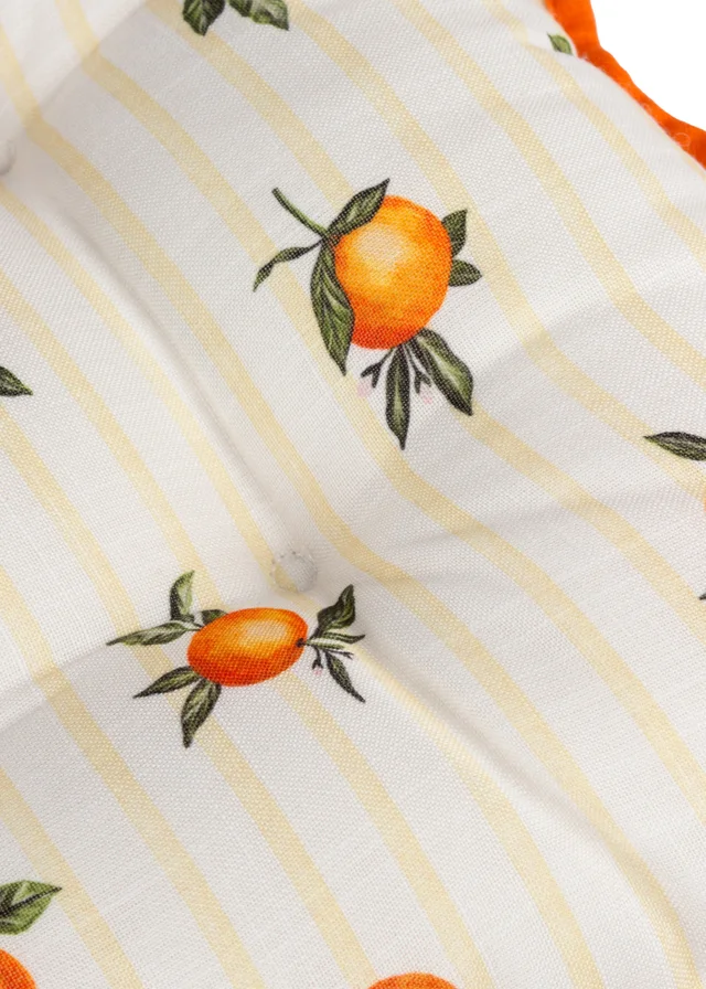 Furn Fruits Oranges Striped 2 Pack Indoor/Outdoor Seat Pads (40 x 40cm)