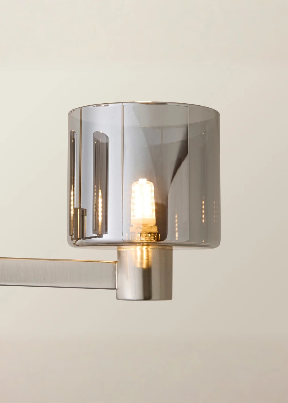 ValueLights Demi Brushed Chrome Ceiling Light Fitting Smoked Glass Shades - One Size Image 4
