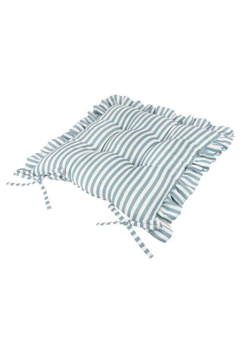 Wylder Millie Ruffle Blue 2 Pack Indoor/Outdoor Seat Pads (40 x 40cm) - 40cm x 40cm Image 4