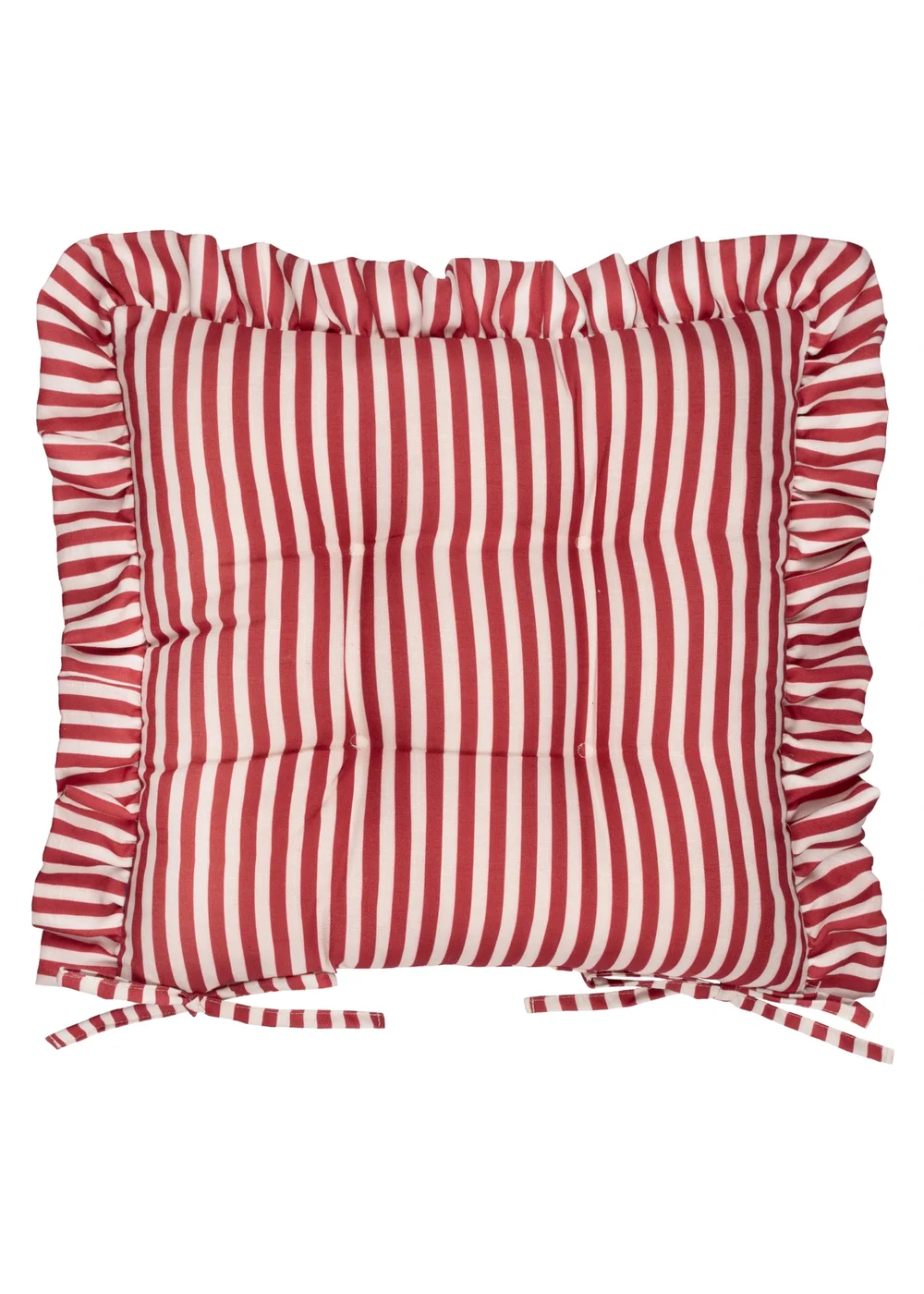 Wylder Millie Ruffle Red 2 Pack Indoor/Outdoor Seat Pads (40 x 40cm) - 40cm x 40cm Image 3