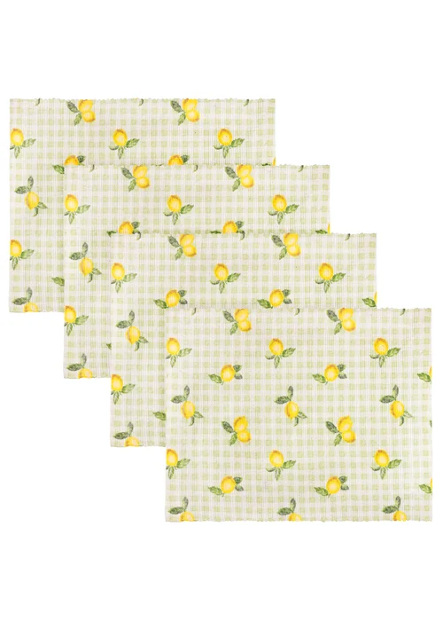 Furn Fruits Lemons Set of 4 Indoor/Outdoor Placemats (36 x 46cm) - One Size Image 1