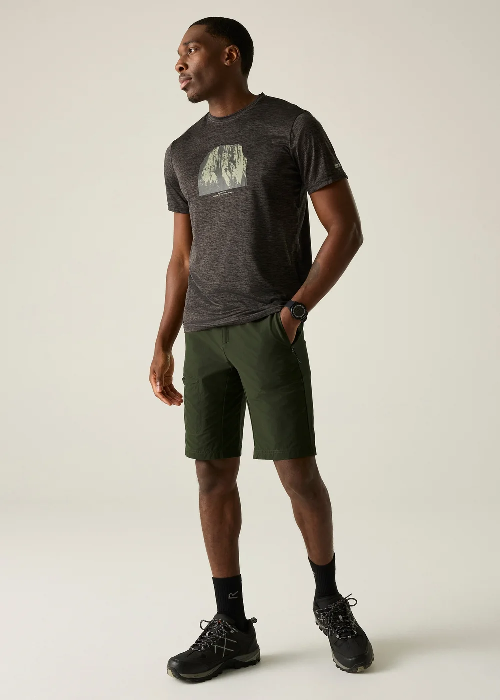 Regatta Dark Khaki Highton II Water-Repellent, UPF 50 Shorts - 44 Image 3