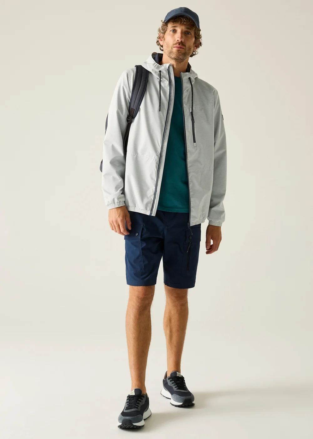 Regatta Silver Grey Linear Stripe Shorebay Waterproof, Breathable Jacket - L Image 3