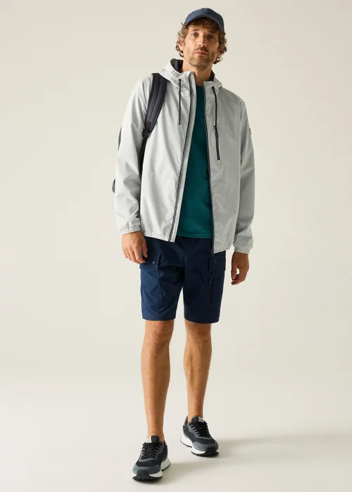 Regatta Silver Grey Linear Stripe Shorebay Waterproof, Breathable Jacket - L Image 3