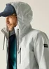 Regatta Silver Grey Linear Stripe Shorebay Waterproof, Breathable Jacket - L Image 4