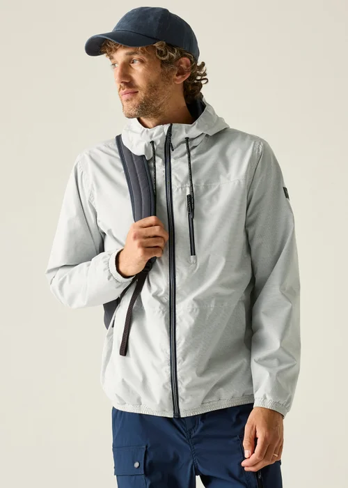 Regatta Silver Grey Linear Stripe Shorebay Waterproof, Breathable Jacket - L Image 1