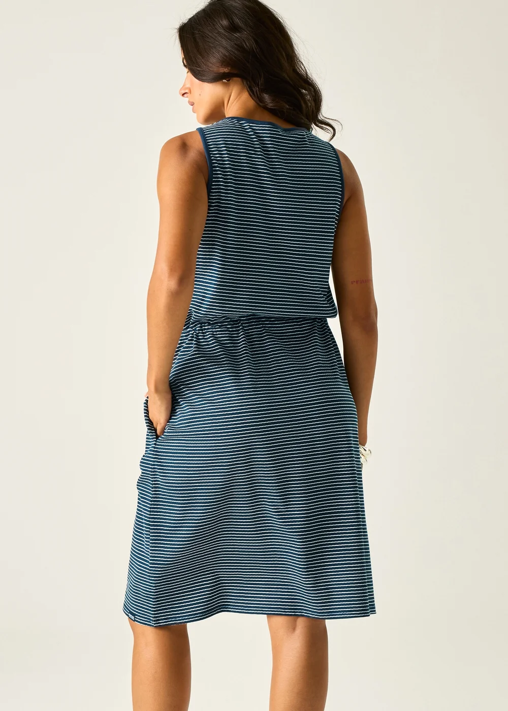 Regatta Navy White Wavy Stripe Amorie Dress - 10 Image 2