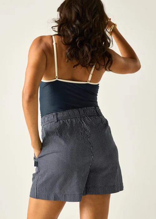Regatta Navy White Wavy Stripe Sabelle Lightweight Shorts - 8 Image 3