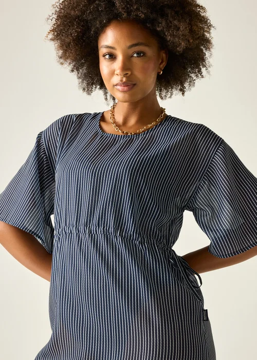 Regatta Navy White Wavy Stripe Avorno Lightweight Cover Up - 20 Image 3