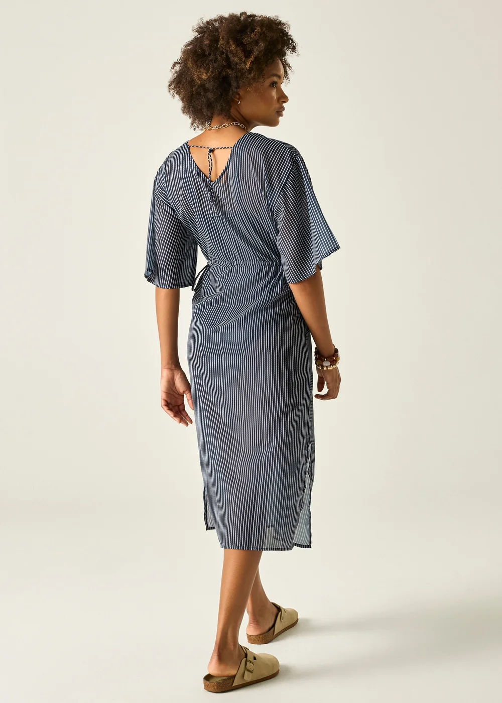 Regatta Navy White Wavy Stripe Avorno Lightweight Cover Up - 20 Image 2