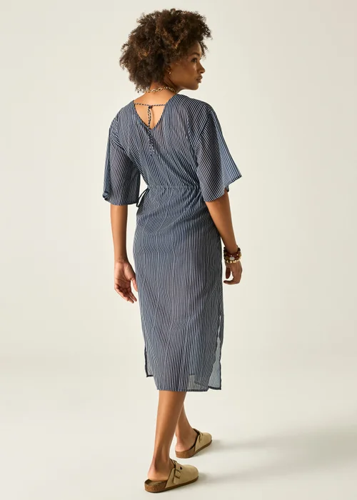 Regatta Navy White Wavy Stripe Avorno Lightweight Cover Up - 20 Image 2