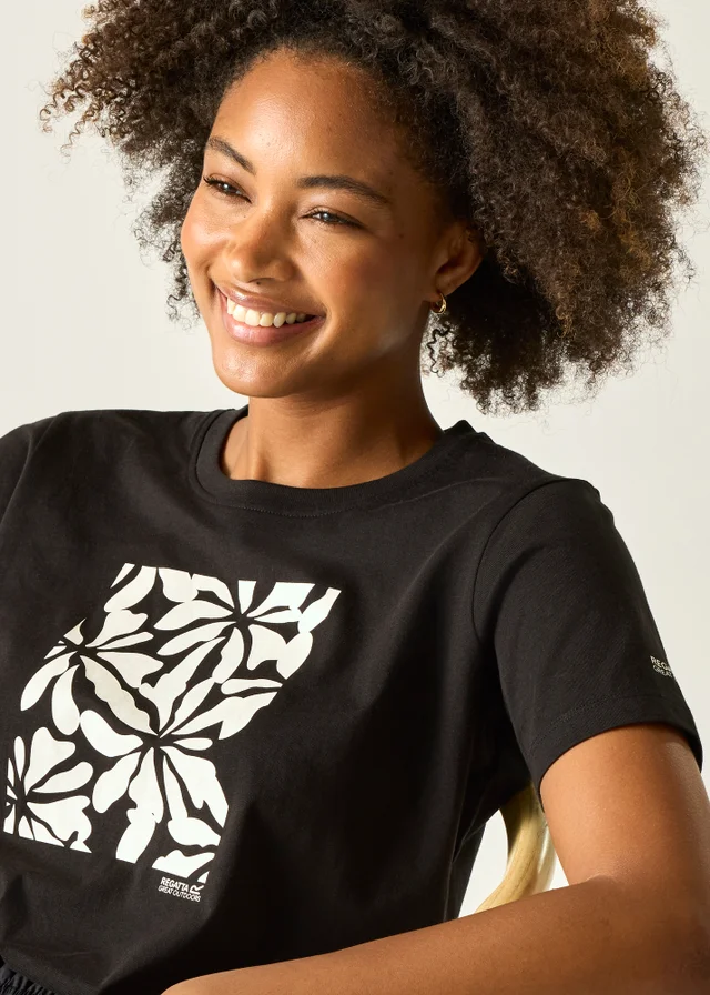 Regatta Black Abstract Floral Filandra IX T-Shirt