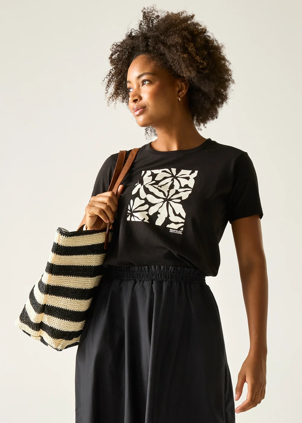 Regatta Black Abstract Floral Filandra IX T-Shirt - 10 Image 2