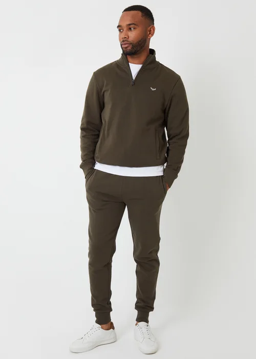 Threadbare Khaki Cotton Blend Regular Fit Joggers - XL Image 3
