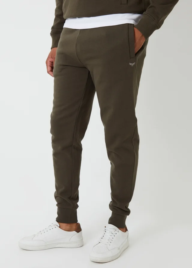 Threadbare Khaki Cotton Blend Regular Fit Joggers