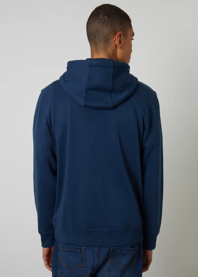 Threadbare Dark Blue Cotton Blend Pullover Hoody