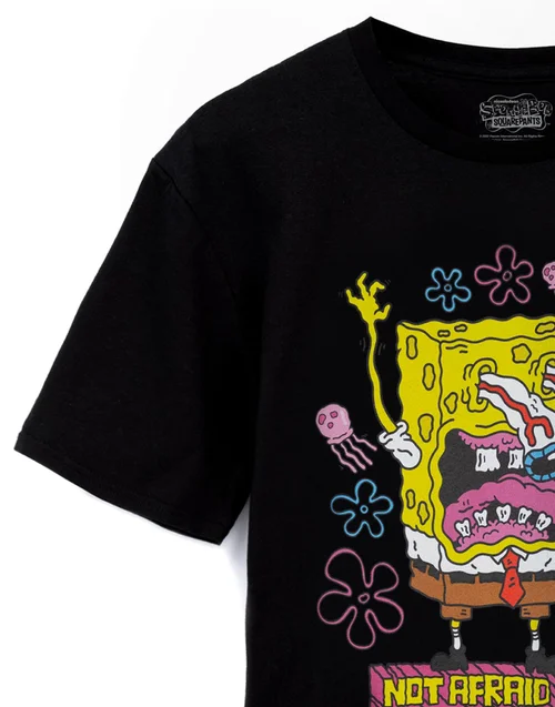 Vanilla Underground SpongeBob SquarePants Not Afraid To Be Square Black T-Shirt - XL Image 4