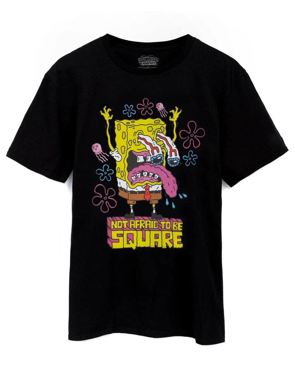 Vanilla Underground SpongeBob SquarePants Not Afraid To Be Square Black T-Shirt - XL Image 1