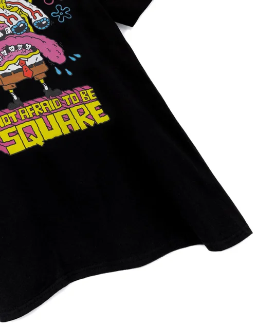 Vanilla Underground SpongeBob SquarePants Not Afraid To Be Square Black T-Shirt - XL Image 3