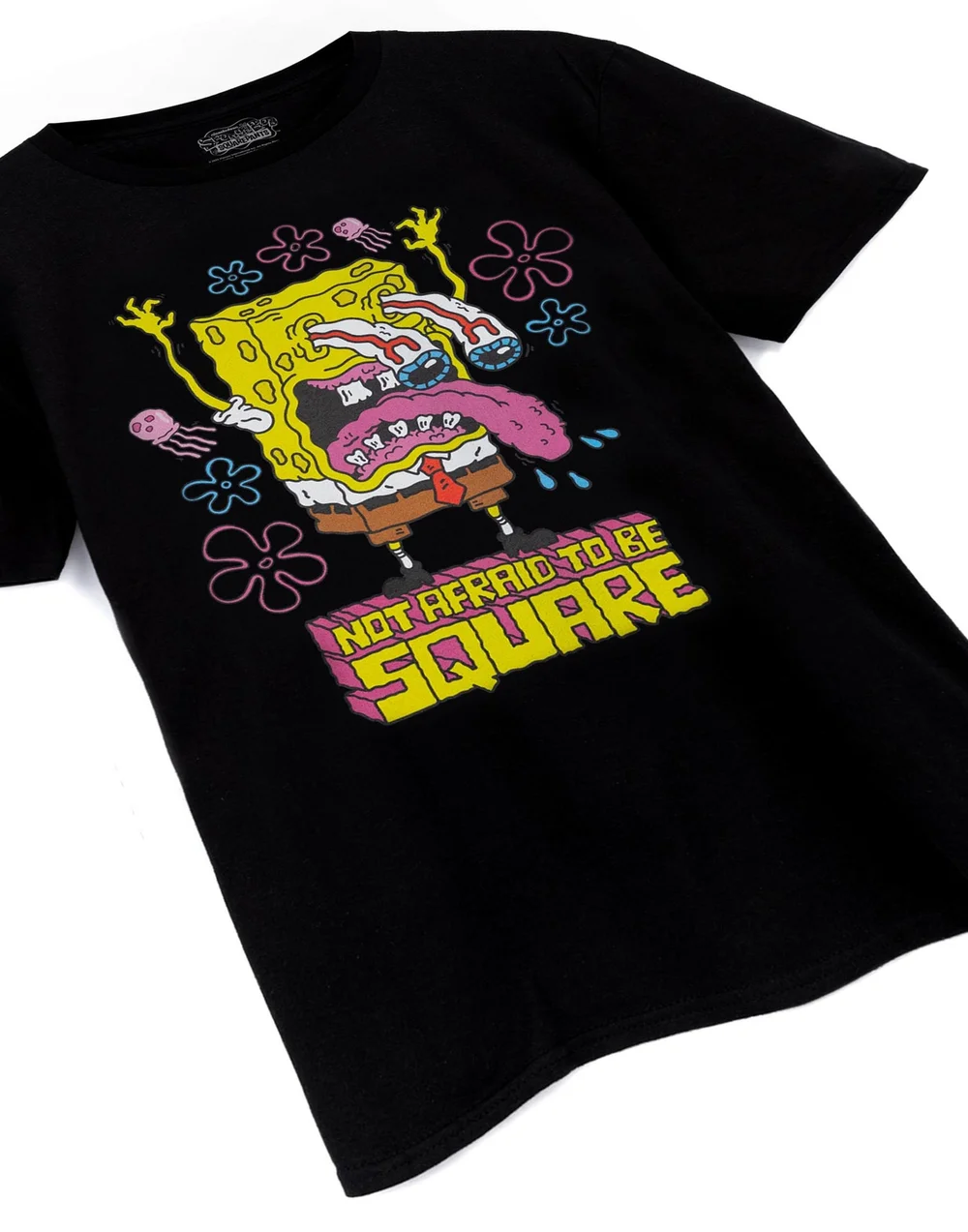Vanilla Underground SpongeBob SquarePants Not Afraid To Be Square Black T-Shirt - XL Image 5