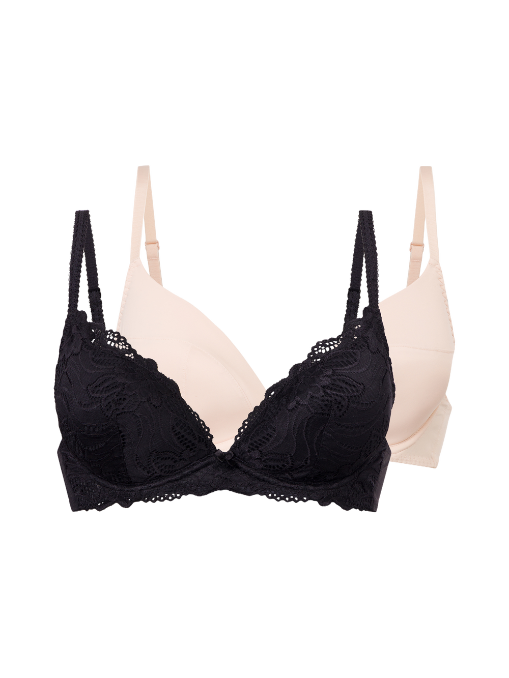 Dorina Black/Beige Angie Push Up Plunge 2-Pack - 42B Image 4
