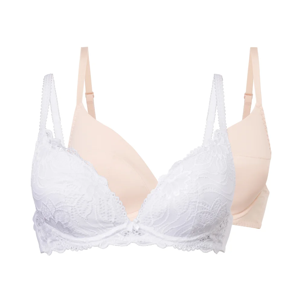 Dorina White/Beige Angie Push Up Plunge 2-Pack - 32A Image 1