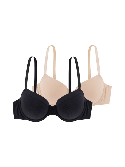 Dorina Demi Black/Beige Louise Light Padded 2 Pack - 34B Image 1