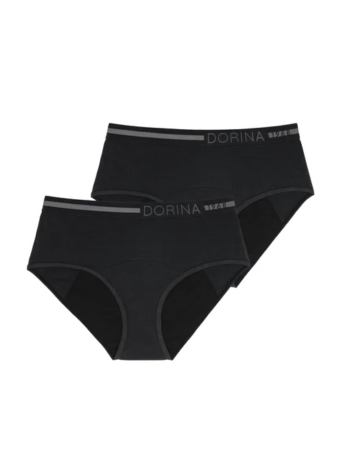 Dorina Black Period Pants Midi Brief 2-Pack - XS Image 1