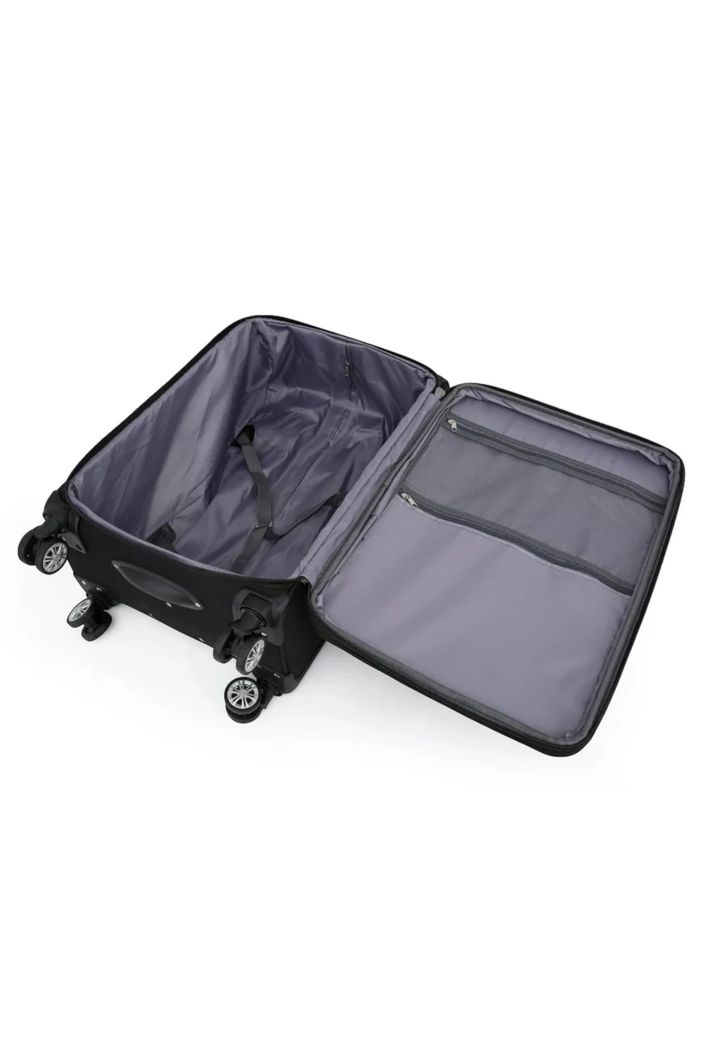 Infinity Luggage Black 8 Wheel Lightweight Suitcase - M Image 4