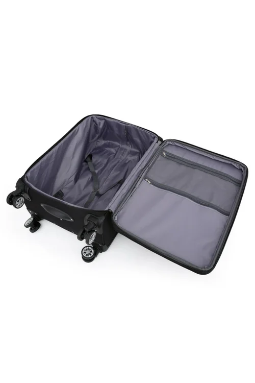 Infinity Luggage Black 8 Wheel Lightweight Suitcase - M Image 4