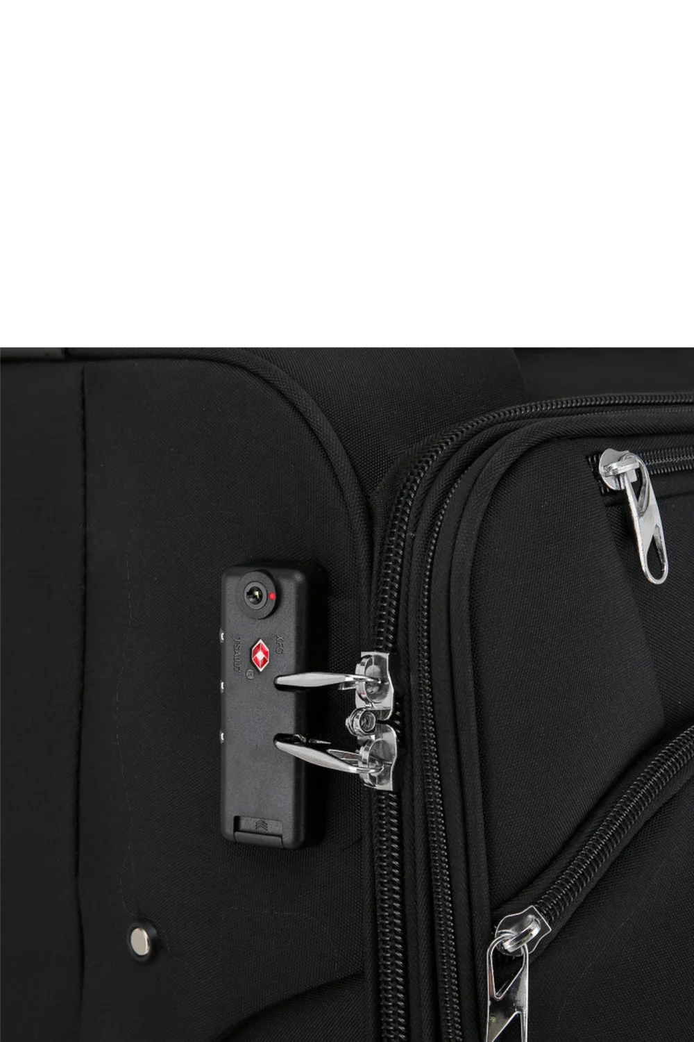Infinity Luggage Black 8 Wheel Lightweight Suitcase - M Image 5