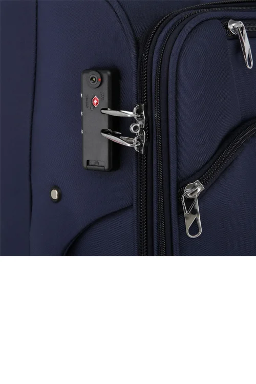 Infinity Luggage Navy 8 Wheel Lightweight Suitcase - Cabin Image 4