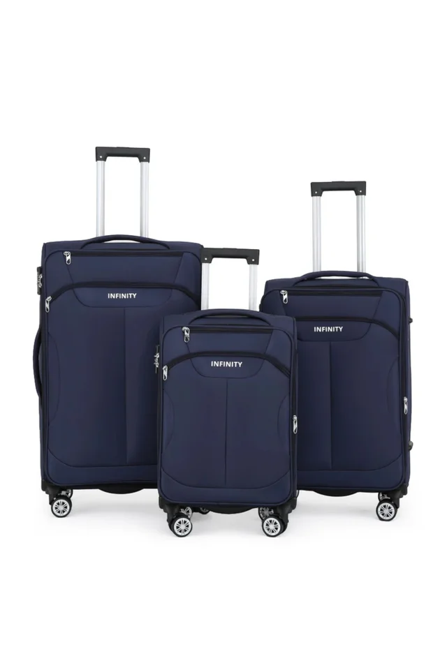 Infinity Luggage Navy 8 Wheel Lightweight Suitcase