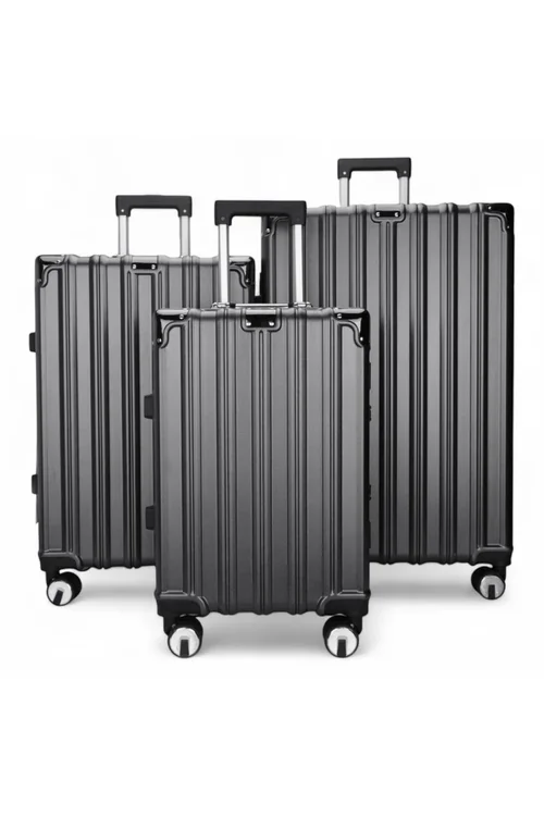 Infinity Luggage Charcoal Hard Shell Robust TSA Suitcases - Cabin Image 1