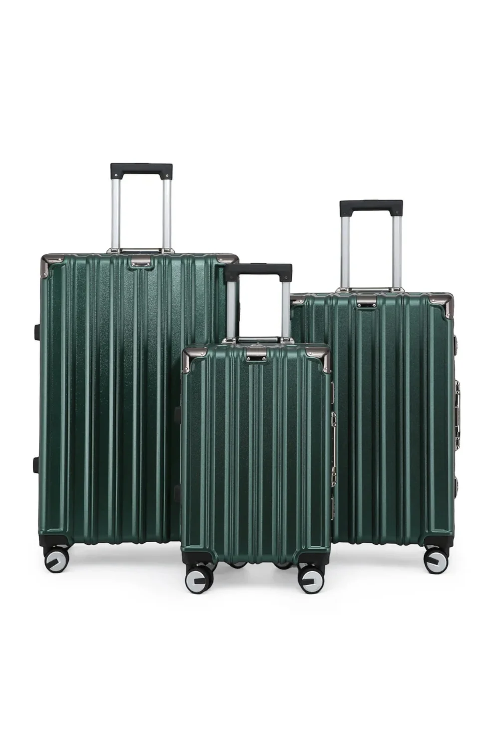 Infinity Luggage Green Hardshell Robust 8 Wheel Suitcases - Cabin Image 1