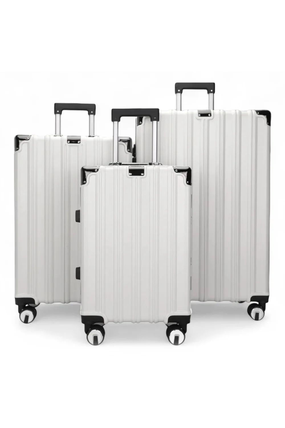 Infinity Luggage White Hard Shell Robust TSA Suitcases - Cabin Image 1