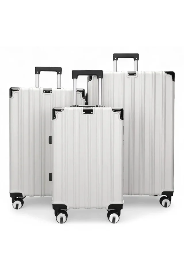 Infinity Luggage White Hard Shell Robust TSA Suitcases