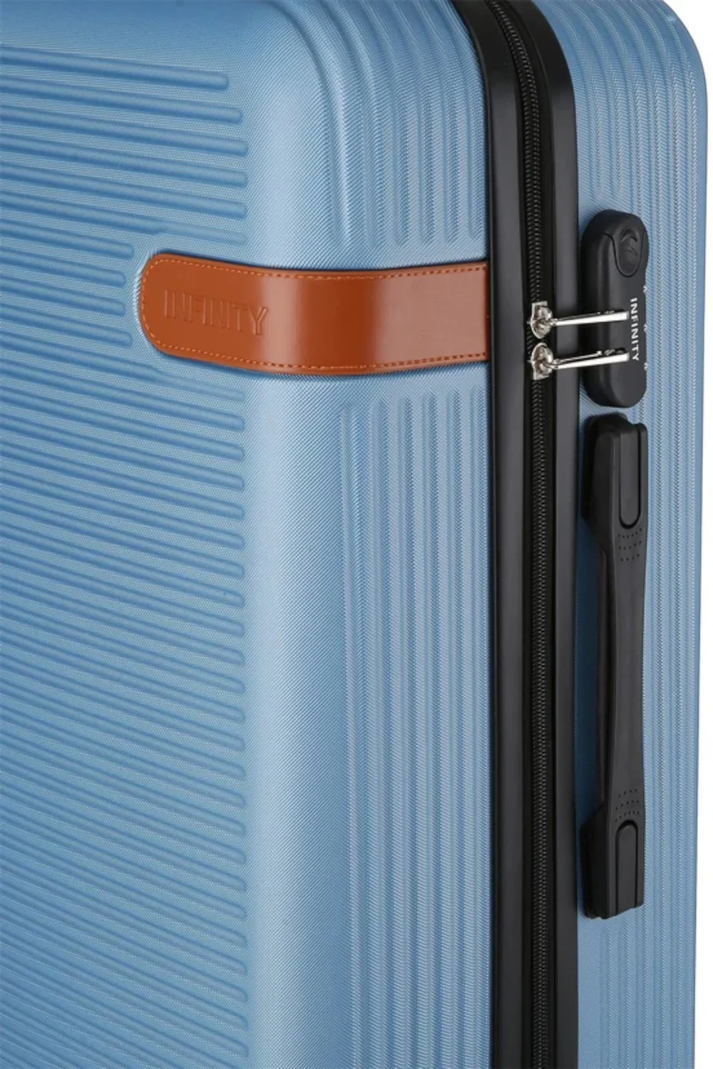 Infinity Luggage Blue Navy Hard Shell Dual 4 Wheel Suitcase - M Image 5