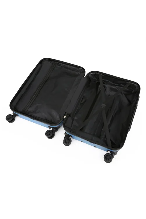 Infinity Luggage Blue Navy Hard Shell Dual 4 Wheel Suitcase - M Image 4