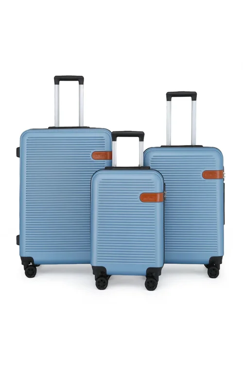 Infinity Luggage Blue Navy Hard Shell Dual 4 Wheel Suitcase - M Image 1